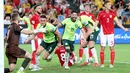 Pada menit ke-61, aksi Lewis Miller yang tidak terkawal pemain Timnas Indonesia berbuah gol keunggulan untuk Australia. Australia unggul 4-0 atas Indonesia. (DAVID GRAY/AFP)