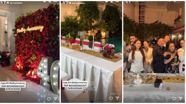 6 Momen Anniversary Pernikahan Mertua Jessica Mila ke-40, Dirayakan di Rumah