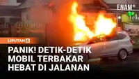 Panik! Minibus Terbakar Hebat di Jalanan Magelang