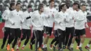 Para pemain Jerman melakukan sesi latihan jelang laga persahabatan di Berlin, Jerman, Selasa, (27/3/2018). Jerman akan berhadapan dengan Brasil. (AP/Michael Sohn)