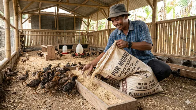 Pur Murni Pakan Ayam Lidi