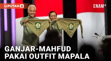 Ganjar Pranowo dan Mahfud MD Kompak Pakai Outfit Mapala di Arena Debat Cawapres