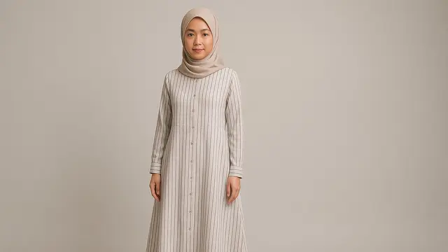 7 Gamis Ideal untuk Tinggi Badan 150–155 cm, Bikin Tampilan Lebih Proporsional dan Anggun