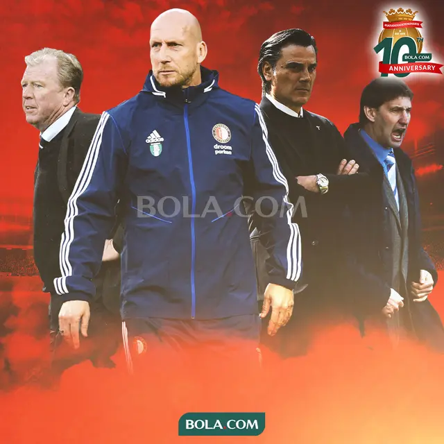 Artikel 10 Tahun Bola.com - Steve McClaren, Vincenzo Montella, Tony Adams, Jaap Stam