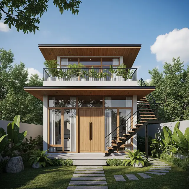 Model Rumah Sederhana Tapi Mewah dengan Atap Datar dan Rooftop