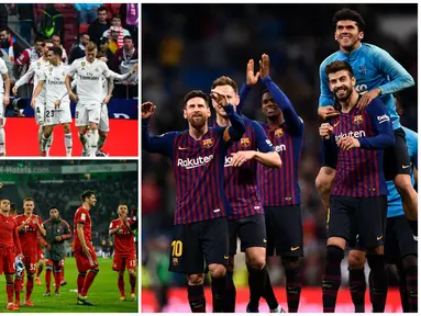 Barcelona dan sembilan klub ini memiliki label bintang lima pada game FIFA 19 dengan overall rating sekitar 86 hingga 83. Tanpa Manchester United, berikut deretan klub dengan bintang lima di game FIFA 19. (Kolase foto dari AFP)