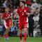 Indonesia unggul lebih dulu pada menit ke-11 lewat eksekusi penalti yang sempurna Kevin Diks. Tampak dalam foto, pemain Indonesia, Kevin Diks (kanan) merayakan gol pada pertandingan pertama Grup B Putaran 4 Kualifikasi Piala Dunia 2026 zona Asia melawan Arab Saudi di Stadion Alinma Bank, King Abdullah Sports City, Jeddah, Arab Saudi, Rabu 8 Oktober 2025 waktu setempat atau Kamis (9/10/2025) dini hari WIB. (AP Photo)