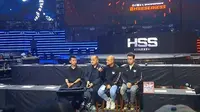 CO Founder HW Group, Ivan Tanjaya, sedang memberi sambutan dan pemaparan tentang HSS series 5 dalam konferensi pers di di The H Club SCBD, Jakarta, Kamis (21/3/2024). (Bola.com/Farrel Adhitya Hetharia/Magang)