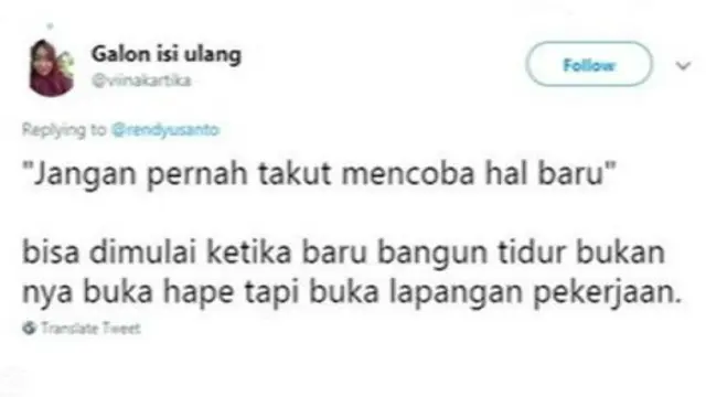 Alih-alih mencoba hal baru biasa aja, warganet menawarkan pilihan-pilihan yang anti-mainstream.