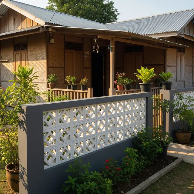 Model Pagar Rumah Kampung Minimalis yang Bikin Tampak Modern (Gemini AI)
