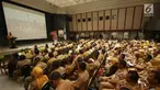 Gubernur DKI Jakarta Anies Baswedan menyampaikan pidato dalam acara Pengarahan Gubernur dan Wakil Gubernur kepada walikota/bupati, camat dan lurah di Balai Kota DKI Jakarta, Senin (13/11). (Liputan6.com/Immanuel Antonius)