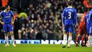 Chelsea's midfielder Frank Lampard looks back towards the referee Mike Riley after being sent off during Premier league match against Liverpool at Anfield, on February 1, 2009. AFP PHOTO/ANDREW YATES
