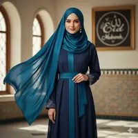 Hijab Royal / Deep Blue / Teal Blue (Image by Gemini AI)