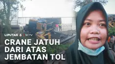 Sebuah crane yang digunakan untuk pemasangan paku bumi penahan jalan, mendadak ambruk dan menimpa tiang listrik. Detik-detik robohnya crane sempat terekam kamera dasbor pengendara mobil yang melintas.