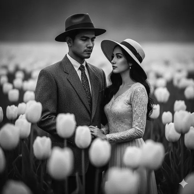 7 Prompt Gemini AI Viral Edit Foto Romantis dengan Background Bunga Tulip, Tampilan yang Menawan dan Estetik
