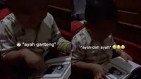 Viral Anak Minta Gendong Pada Foto Ayah di Sampul Buku Yasin, Bikin Haru. (Sumber: TikTok/puput8880)