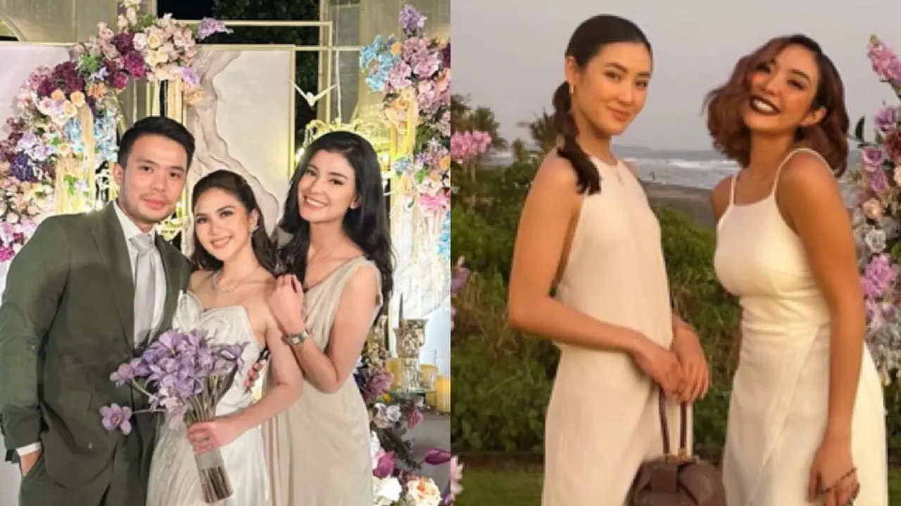Adu Gaya Gisella dan Medina Dina saat resepsi pernikahan Jessica Mila di Bali