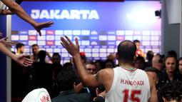 Indonesia Arena menjadi saksi Hamed Haddadi mengakhiri karier di dunia basket dalam usia 38 tahun. (Bola.com/M Iqbal Ichsan)