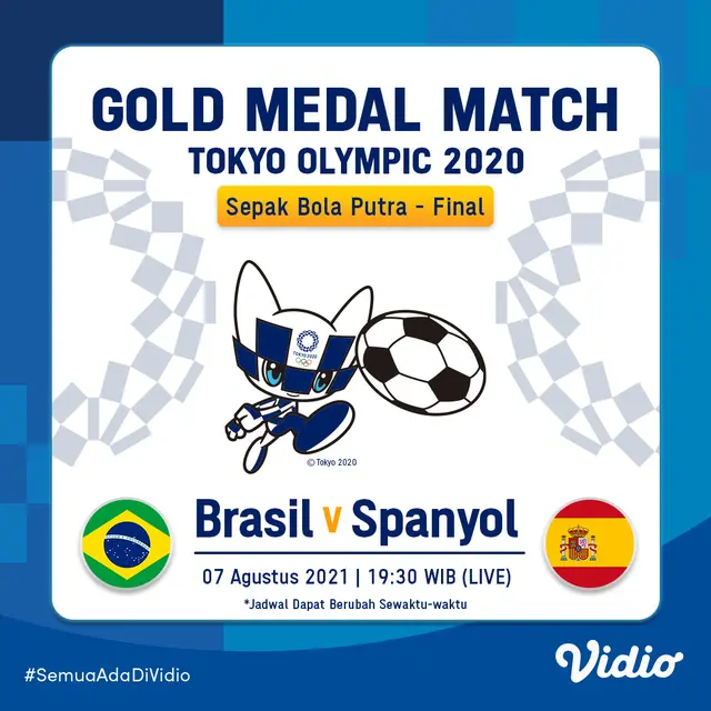 Banner Sepak Bola Putra Final Olimpiade. (Foto: Vidio)