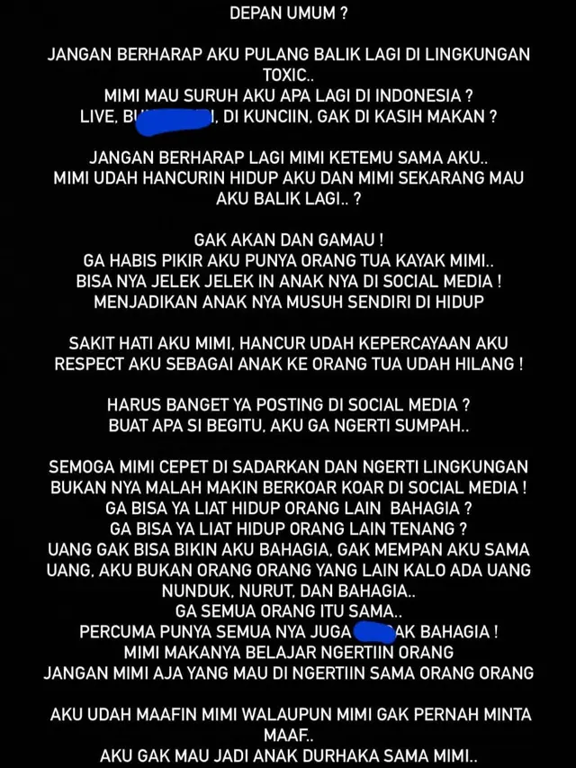 Unggahan Lolly putri Nikita Mirzani. (Foto: Dok. Instagram @1aurabd)