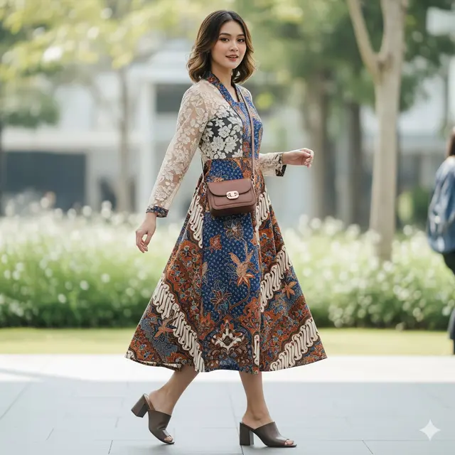 Model Midi Brokat Transparan