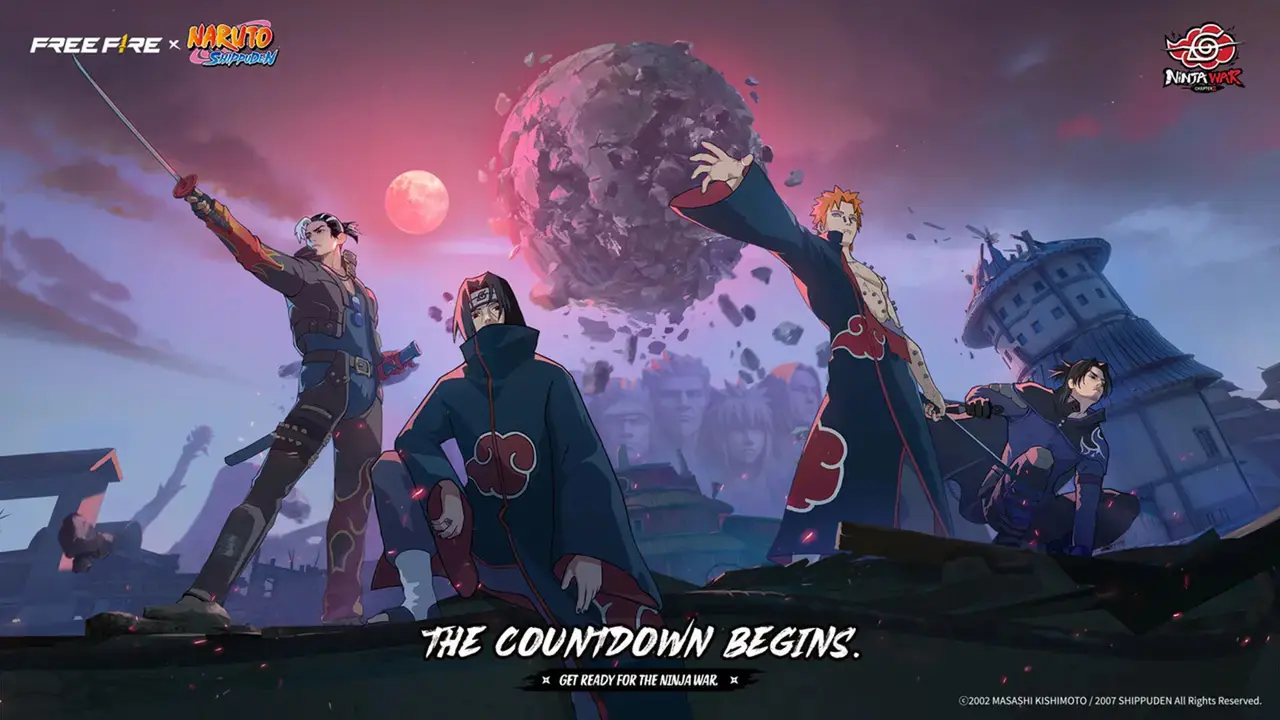 Free Fire x Naruto Shippuden Chapter 2: Ninja War! Main Seru, Skin Keren, Bonus Diamond Sampai 90%!
