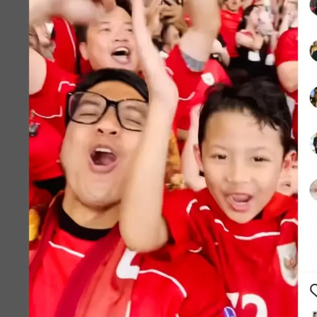 Ajak Anak Nonton Laga Timnas Indonesia vs China di GBK, Desta Kenang Momen Serupa dengan Ayahnya.  (dok.Instagram @desta80s/https://www.instagram.com/p/DKi4xvLJkCa/Henry)