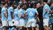 Sebelumnya, skuad asuhan Pep Guardiola sempat tak mendapatkan hasil maksimal imbang 3-3 di markas Everton pada (04/05) waktu setempat. (AFP/Darren Staples)