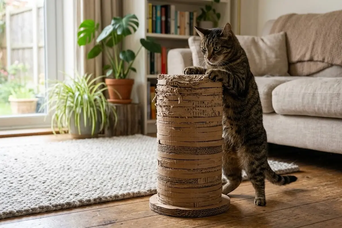 Cara Membuat Garukan Kucing DIY dari Kardus Bekas/AI Generated