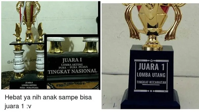 Potret Piala dari Perlombaan Unik Ini Bikin Ngakak