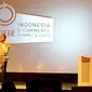 Menkominfo Rudiantara memberikan sambutan saat acara IESE di ICE BSD City, Tangerang Selatan, Rabu (9/5). Liputan6.com/ Dewi Widya Ningrum
