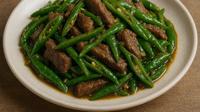 Ilustrasi daging tumis cabai hijau (generated by AI)
