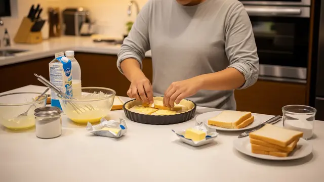 Membuat Pie Susu Roti Tawar
