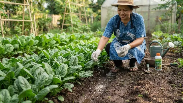 Cara Memberi Pupuk Susulan Kaya Nitrogen agar Daun Bayam dan Sawi Rimbun