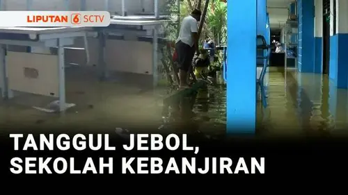 VIDEO: Banjir Rendam Sekolah di Tangerang, Siswa Belajar Secara Daring
