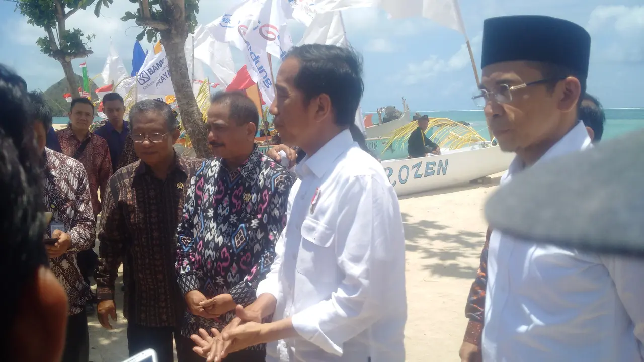 Presiden Joko Widodo atau Jokowi di Lombok.