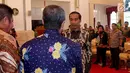 Presiden Joko Widodo atau Jokowi saat Rapat Koordinasi Nasional Pengendalian Kebakaran Hutan dan Lahan di Istana Negara, Jakarta, Selasa (6/8/2019). Jokowi menegaskan tak segan mencopot Kapolda, Kapolres, Danrem hingga Pangdam yang tidak mampu mengatasi karhutla. (Liputan6.com/Angga Yuniar)