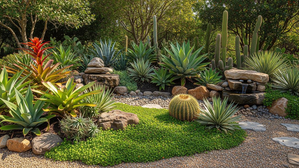 7 Inspirasi Xeriscape Bergaya Tropis yang Bikin Halaman Tetap Hijau Meski Minim Air