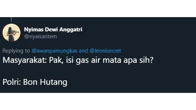 5 Percakapan Isi Gas Air Mata Ala Netizen Bikin Senyum-senyum Sendiri