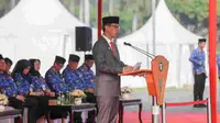 Penjabat (Pj) Gubernur DKI Jakarta Heru Budi Hartono saat menjadi Inspektur Upacara peringatan Hari Kebangkitan Nasional (Harkitnas) ke-115 di Monas Jakarta, Senin (22/5/2023). (Foto: Pemprov DKI Jakarta)