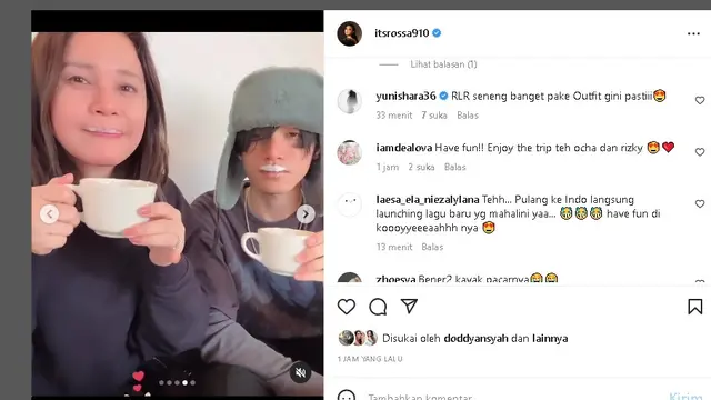 Rossa liburan tahun baru 2023 ke Korea Selatan bareng Rizky Langit Ramadhan (Foto: Instagram itsrossa910)