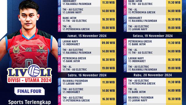 Jadwal Livoli Divisi Utama 2024 - Final Four di Vidio
