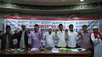 Presidium Alumni 212 menggelar jumpa pers di Masjid Sunda Kelapa, Jakarta Pusat. (Liputan6.com/Rezki Apriliya Iskandar)