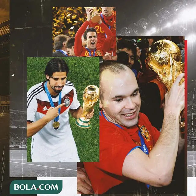 Ilustrasi - Sami Khedira, Cesc Fabregas, Andres Iniesta