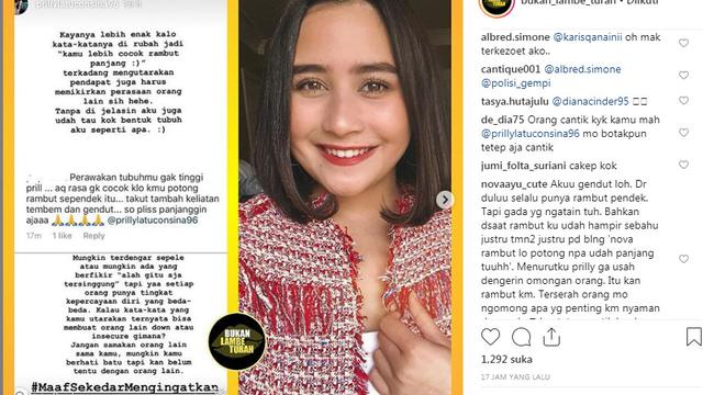 Terima Komentar Nyelekit Warganet Prilly Latuconsina Ungkap