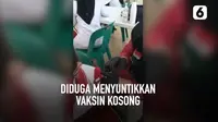 Tangkapan layar - Nakes vaksinator diduga menyuntikkan vaksin kosong ke bocah SD di Medan
