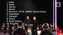 Calon gubernur dan calon wakil gubernur nomor urut 2, Dharma Pongrekun-Kun Wardana saat mengikuti debat ketiga Pemilihan Kepala Daerah Jakarta 2024 di Golden Ballroom Hotel Sultan Jakarta, Minggu (17/11/2024). (Liputan6.com/Herman Zakharia)