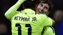 Selebrasi Gol Pembuka Neymar. AFP PHOTO / FRANCK FIFE 