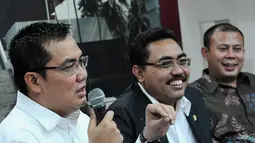 Dalam acara silaturahmi itu, Helmy Faishal Zaini memperkenalkan para anggota Fraksi PKB DPR dan asal daerah pemilihannya, Jakarta, Kamis (6/11/2014). (Liputan6.com/Andrian M Tunay)