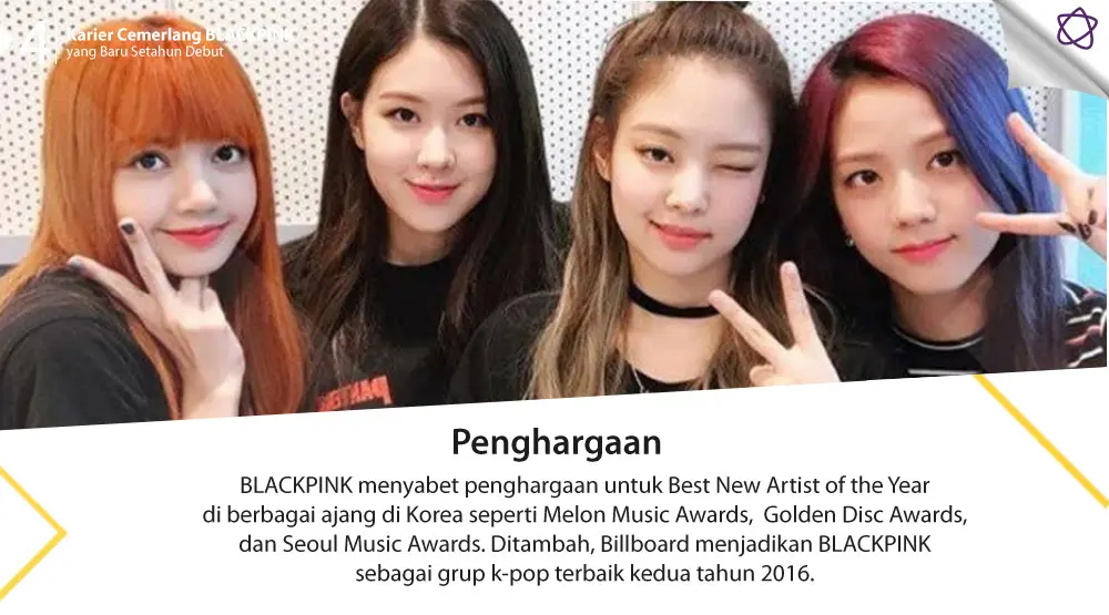 Karier Cemerlang BLACKPINK yang Baru Setahun Debut. (Foto: Twitter/YG_BLACKPINK, Desain: Nurman Abdul Hakim/Bintang.com)